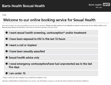 Tablet Screenshot of bartssexualhealthbooking.nhs.uk